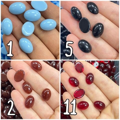 Kapşon Taş 10x14mm Oval - 50 veya 100 Adet - Renk Seçenekleri Mevcuttur