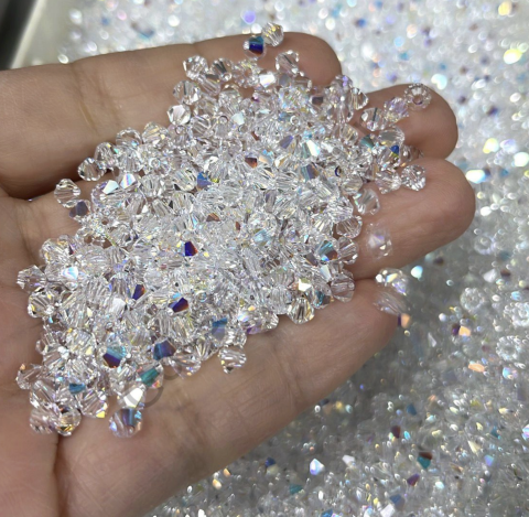 Celestial 3mm Crystal AB (001AB) - Janjan Bicone Piramit Boncuk