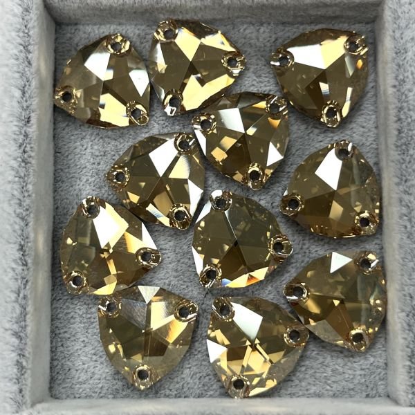 Swarovski 3272 16mm Crystal Golden Shadow (001GSHA) F - Foyalı Altın Renk Dikme Taş - 2-12-24 Adetlik Paketler