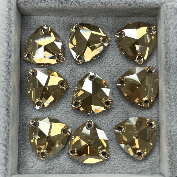 Swarovski 3272 16mm Crystal Golden Shadow (001GSHA) F - Foyalı Altın Renk Dikme Taş - 2-12-24 Adetlik Paketler