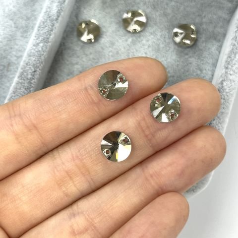 Yuvarlak Şekilli 8mm Dikilebilir Light Colorado Topaz Cam Taş - Açık Kahverengi Dikme Taş