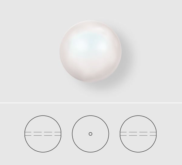 Swarovski 5810 İnci 4mm Crystal Pearlescent White Pearl (001 969) - Sedefli Beyaz İnci Boncuk