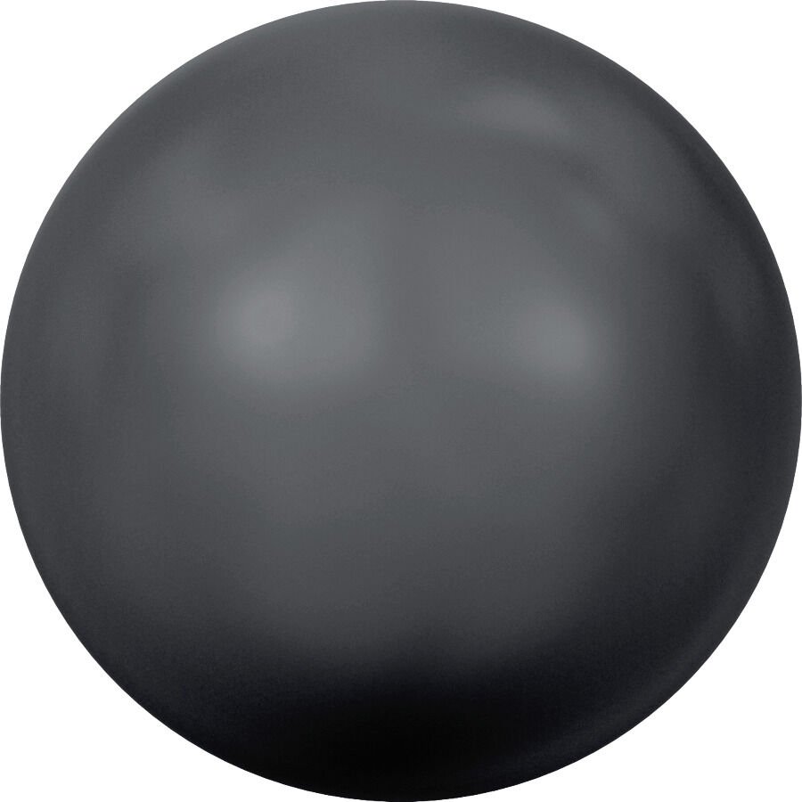 Swarovski 5810 İnci 8mm Crystal Black Pearl (001 298) - Parlak Koyu Gri Renkte Kristal İnci Boncuk