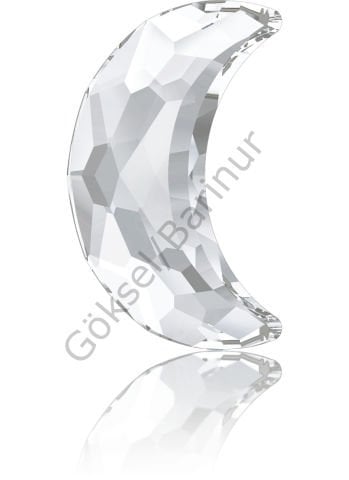 2813 8x5,5mm Crystal (001)  F - Hilal Şeklinde Beyaz Kristal Taş