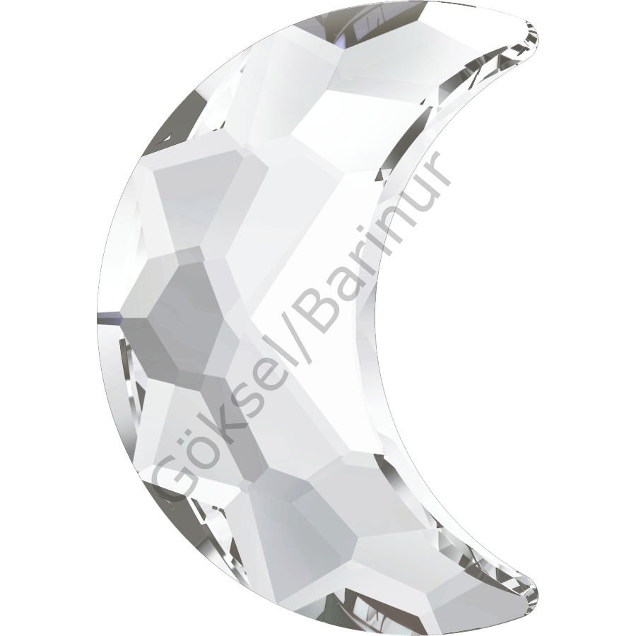 2813 8x5,5mm Crystal (001)  F - Hilal Şeklinde Beyaz Kristal Taş