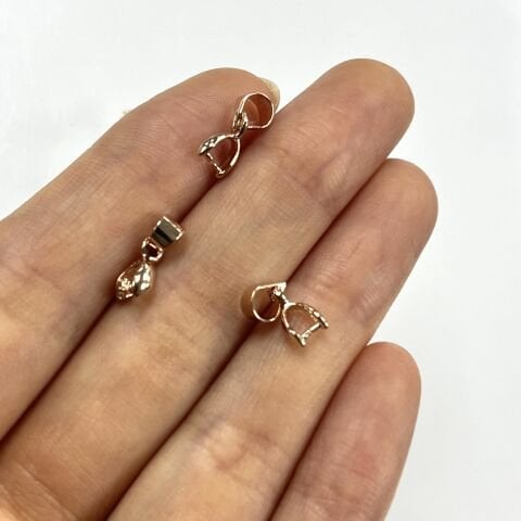 Kolye Ucu Aparatı - Pirinç - Rose Gold  Kaplamalı - Küçük boy