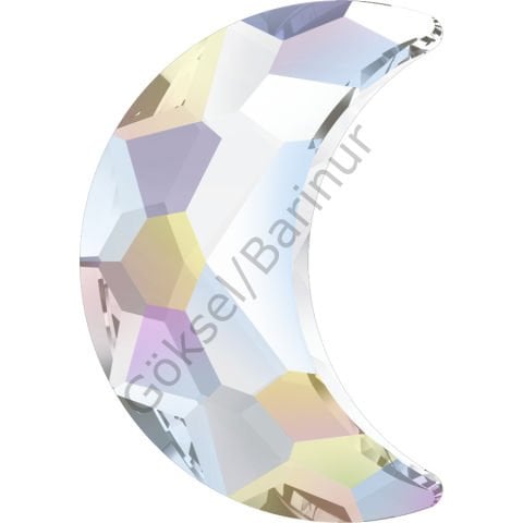 2813 8x5.5mm Crystal AB (001AB) Foiled Crescent-Shaped Janjan Crystal Stone