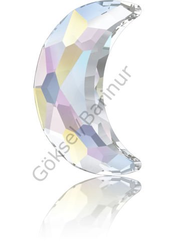 2813 8x5,5mm Crystal AB (001AB) Foyalı Hilal Şeklinde Janjan Kristal Taş