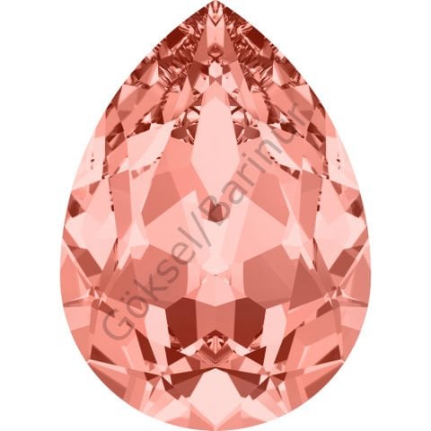 Swarovski 4320 Damla 14x10mm Rose Peach (262) Foyalı - Damla Şekilli Mercan Pembe Renk Kristal Taş