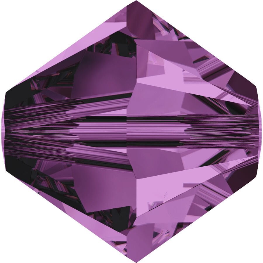 Celestial 4mm Bicone Piramit Boncuk Amethyst (204) - Derin Mor Renkli Boncuk