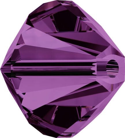 Celestial 4mm Bicone Piramit Boncuk Amethyst (204) - Derin Mor Renkli Boncuk