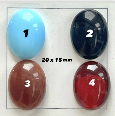Kapşon Taş 20x15mm Oval - 10 veya 50 Adet - Renk Seçenekleri Mevcuttur