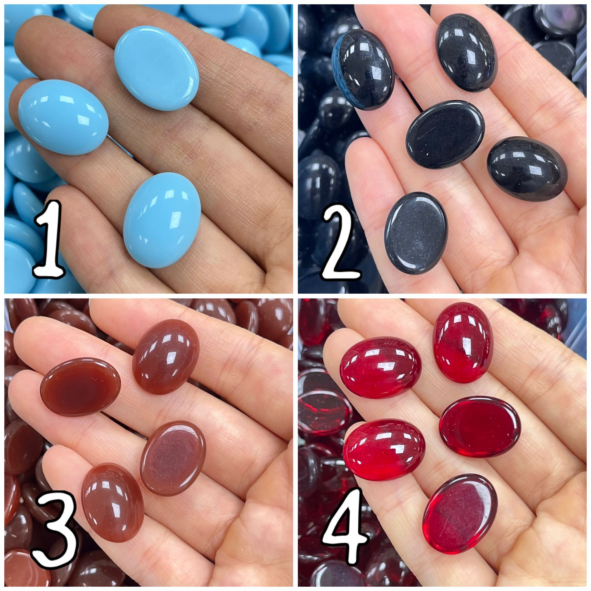 Kapşon Taş 20x15mm Oval - 10 veya 50 Adet - Renk Seçenekleri Mevcuttur