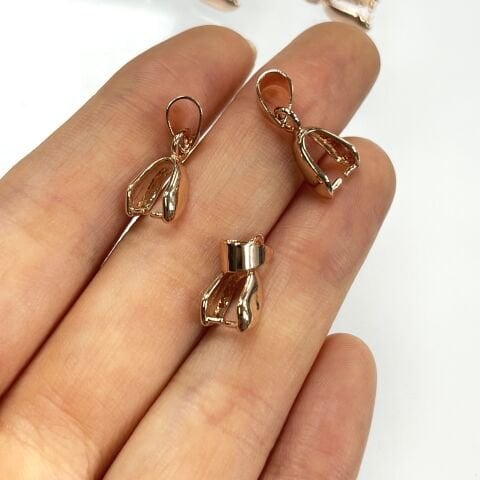 Kolye Ucu Aparatı - Pirinç - Rose Gold  Kaplamalı - Büyük boy