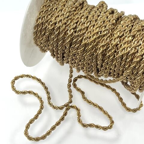 Ham Pirinç Halat Zincir 3,5mm Kaplamasız - Metre Seçenekleri Mevcuttur