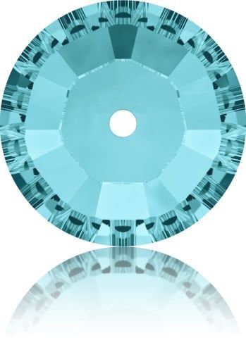 Swarovski 3128 Lochrosen 3mm Light Turquoise (263) F - Turkuaz Renkli Ortadan Delikli Dikme Taş