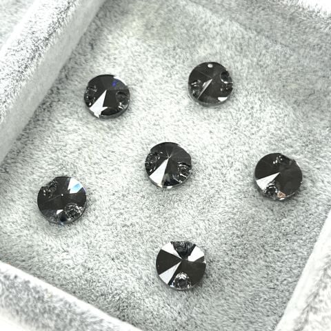 Yuvarlak Şekilli 8mm Dikilebilir Crystal Silver Night Cam Taş - Füme Dikme Taş