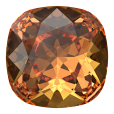 Swarovski 4470 Cushion Fancy 12mm Dark Orange F (1202)  - Kare Şekilli Turuncu Renk Kristal Taş