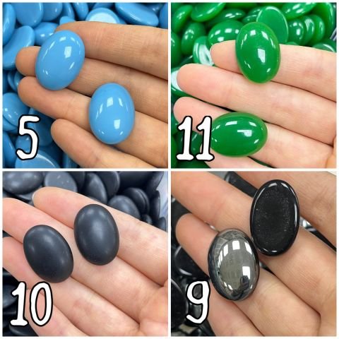 Kapşon Taş 25x18mm Oval - 50 ve 10 Adet - Renk Seçenekleri Mevcuttur