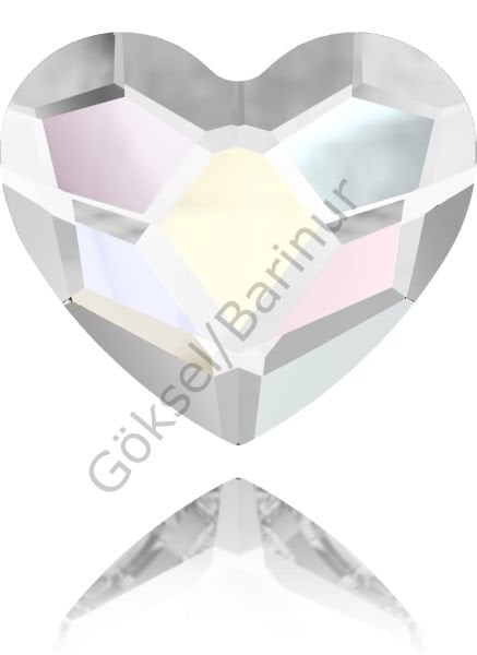 2808 3,6mm Crystal AB (001AB) Foyalı - Kalp Altı Düz  Janjan Mini Kristal Taş