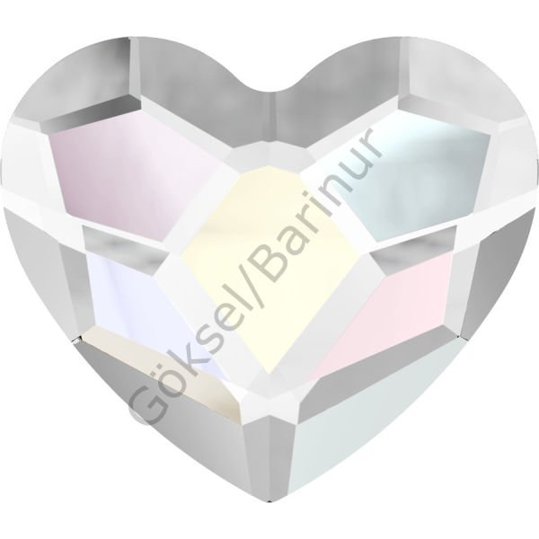 2808 3,6mm Crystal AB (001AB) Foyalı - Kalp Altı Düz  Janjan Mini Kristal Taş