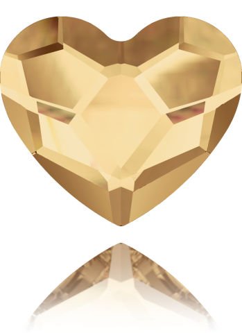 Swarovski 2808 Kalp 3,6mm Crystal Golden Shadow (001GSHA) Foyalı - Altın Renk Altı Düz Mini Kristal Taş