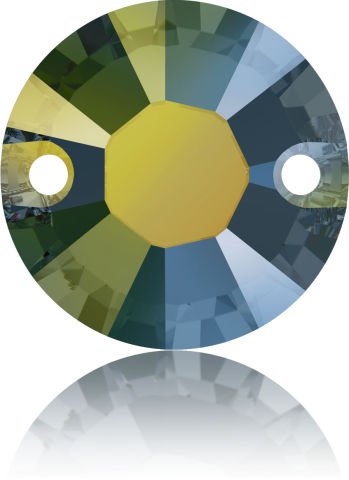 Swarovski 3204 8mm Crystal Iridescent Green (001 IRIG) - Metalik Yeşil Foyalı Yuvarlak Dikme Taş