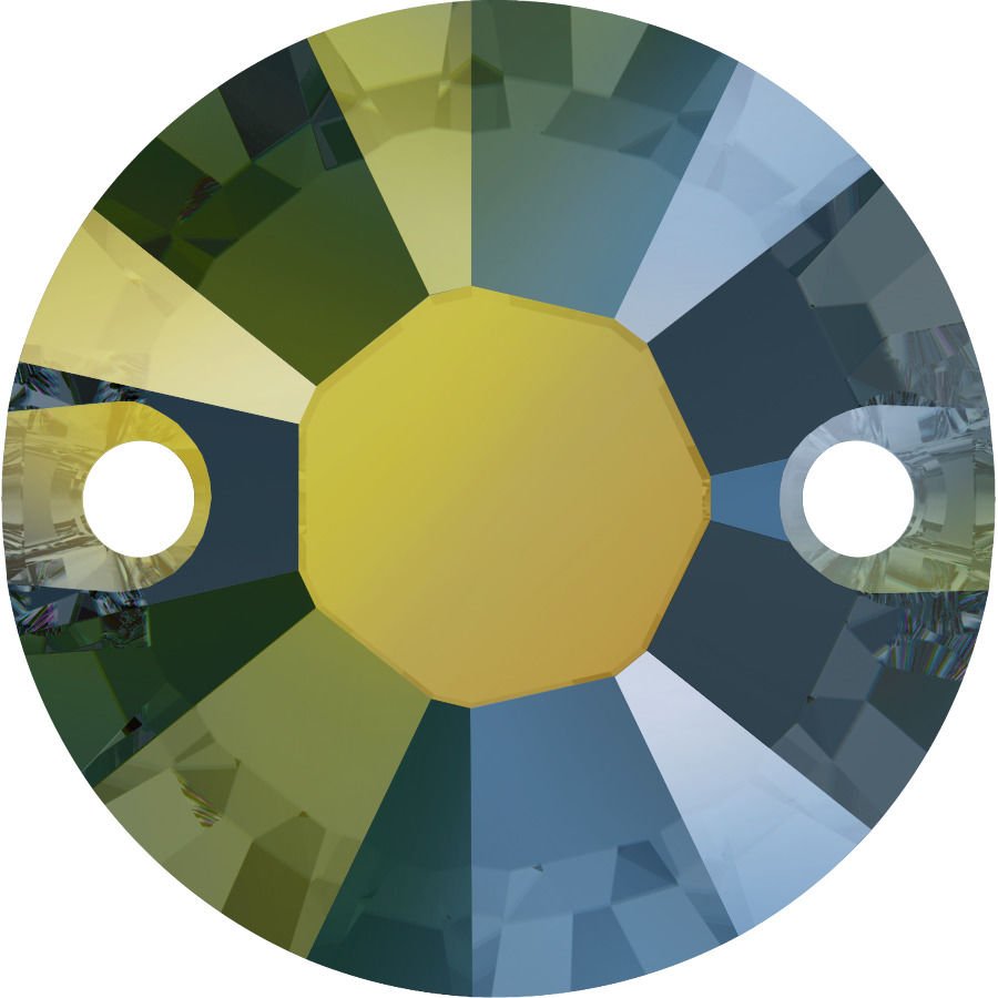 Swarovski 3204 8mm Crystal Iridescent Green (001 IRIG) - Metalik Yeşil Foyalı Yuvarlak Dikme Taş