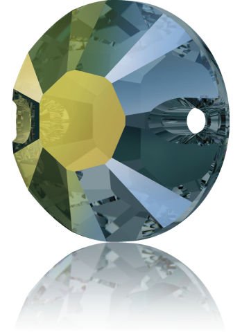 Swarovski 3204 8mm Crystal Iridescent Green (001 IRIG) - Metalik Yeşil Foyalı Yuvarlak Dikme Taş