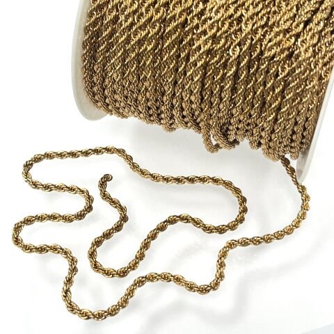 Ham Pirinç Halat Zincir 3mm Kaplamasız - Metre Seçenekleri Mevcuttur