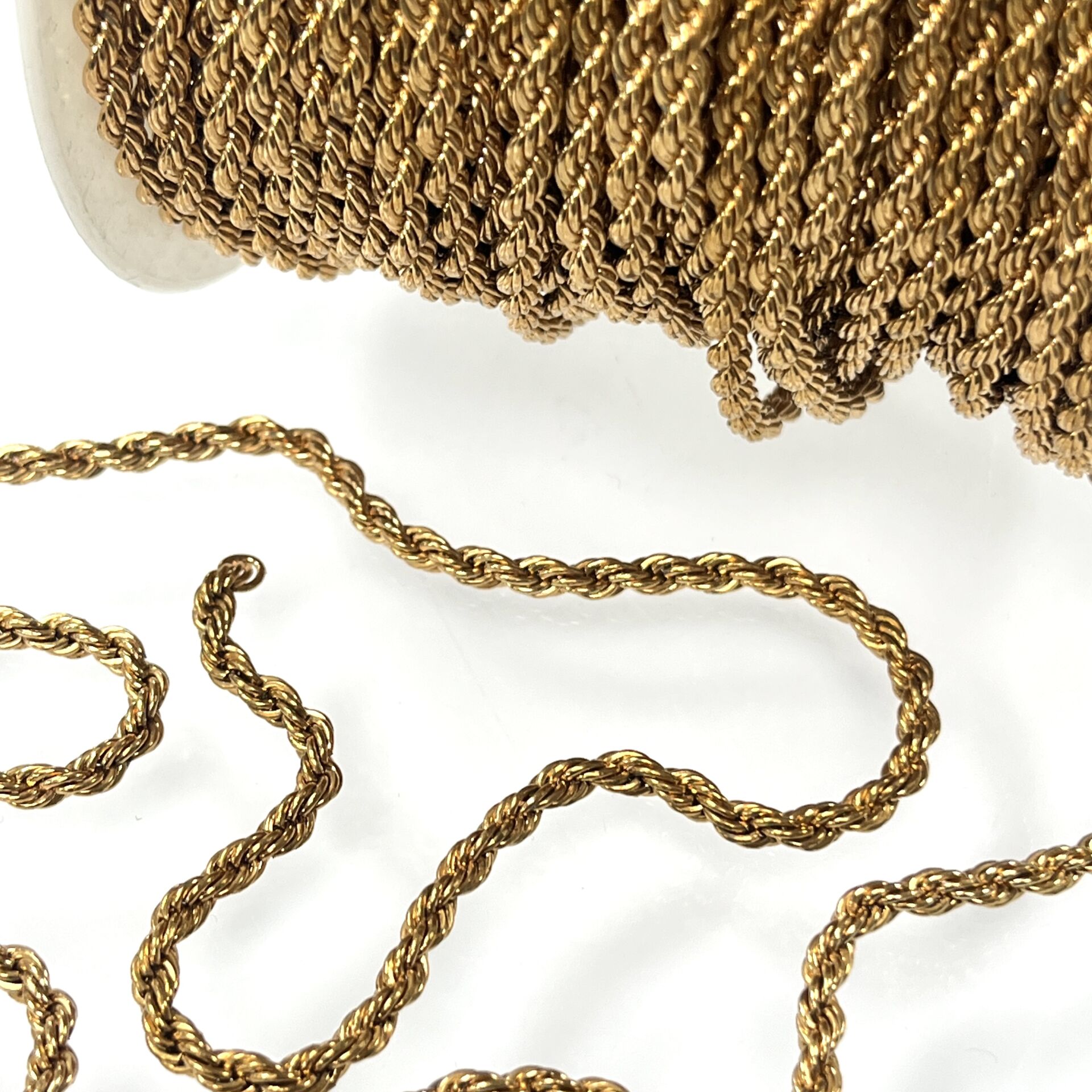 Ham Pirinç Halat Zincir 3mm Kaplamasız - Metre Seçenekleri Mevcuttur