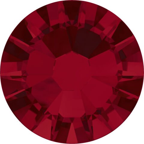Swarovski 2058 Altı Düz SS7 Siam F (208) - Yuvarlak Koyu Kırmızı Kristal Taş