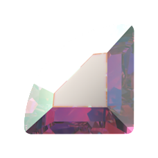 2715 3mm Crystal AB Foyalı - Geometrik Şekilli  Janjan Renkli Altı Düz Mini Kristal Taş