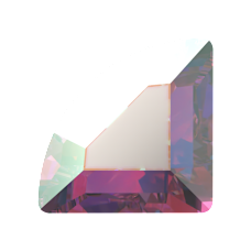 2715 3mm Crystal AB Foyalı - Geometrik Şekilli  Janjan Renkli Altı Düz Mini Kristal Taş