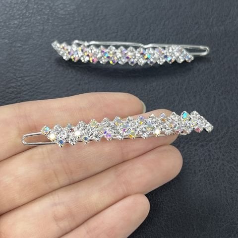 Patricia Bal Peteği Saç Tokası - Parlak Kristal Taşlı Perçinli Saç Firketesi