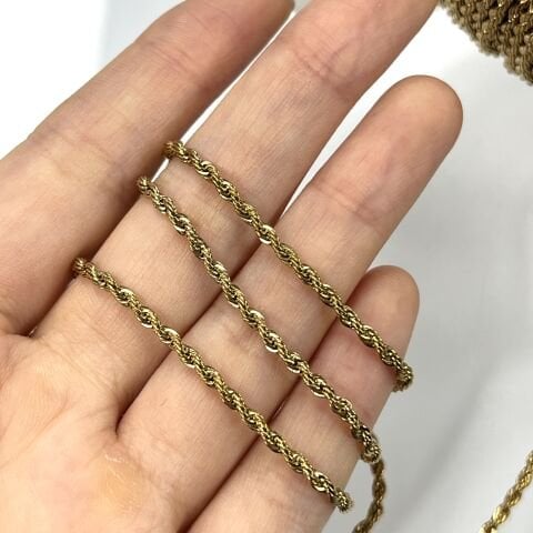 Ham Pirinç Halat Zincir 2,5mm Kaplamasız - Metre Seçenekleri Mevcuttur