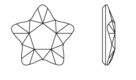 2754 4mm Light Rose (223) Foyalı - Toz Pembe Yıldız Mini Kristal Taş