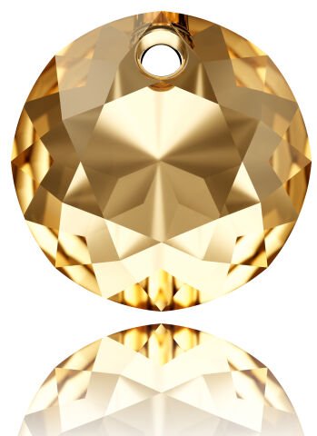 Swarovski 6430 Majestic Yuvarlak 8mm Crystal Golden Shadow (001GSHA) - Altın Çok Kesimli Kolye Ucu