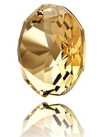 Swarovski 6430 Majestic Yuvarlak 8mm Crystal Golden Shadow (001GSHA) - Altın Çok Kesimli Kolye Ucu