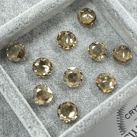 Swarovski 6430 Majestic Yuvarlak 10mm Crystal Golden Shadow (001GSHA) - Altın Çok Kesimli Kolye Ucu