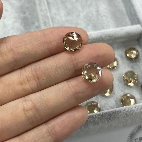 Swarovski 6430 Majestic Yuvarlak 10mm Crystal Golden Shadow (001GSHA) - Altın Çok Kesimli Kolye Ucu
