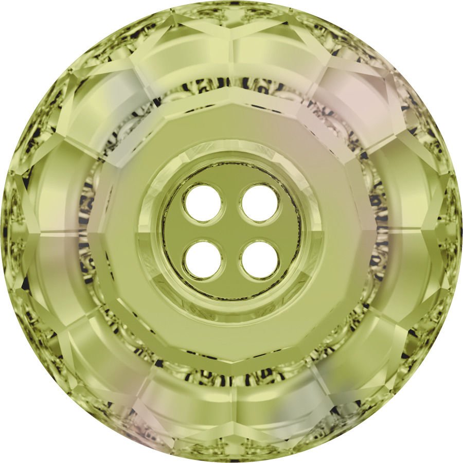 Swarovski 3008 Düğme 12mm Crystal Luminous Green (001LUMG) F - Yuvarlak Açık Yeşil Renkli Ortadan Dikilebilir Düğme