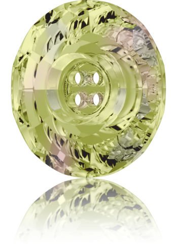 Swarovski 3008 Düğme 12mm Crystal Luminous Green (001LUMG) F - Yuvarlak Açık Yeşil Renkli Ortadan Dikilebilir Düğme