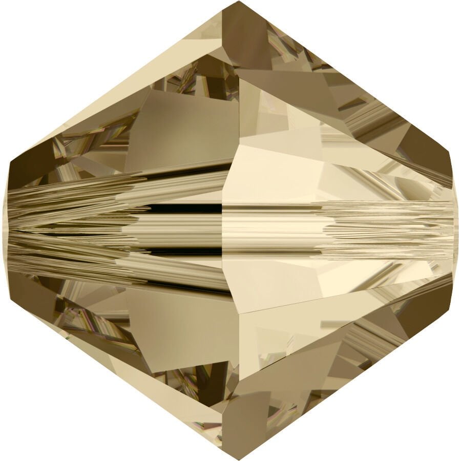 Celestial 4mm Bicone Piramit Boncuk Crystal Golden Shadow (001GSHA) - Altın Renkli Boncuk