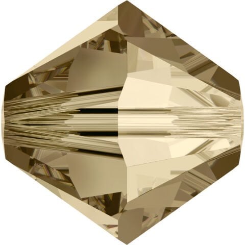 Celestial 4mm Bicone Piramit Boncuk Crystal Golden Shadow (001GSHA) - Altın Renkli Boncuk