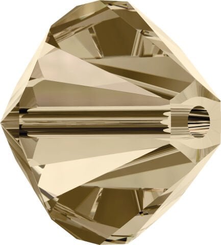 Celestial 4mm Bicone Piramit Boncuk Crystal Golden Shadow (001GSHA) - Altın Renkli Boncuk