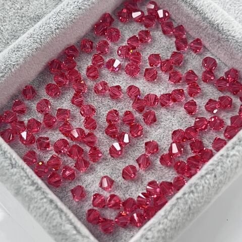 Celestial 4mm Bicone Piramit Boncuk Indian Pink (289) - Gül Kurusu Renkli Boncuk