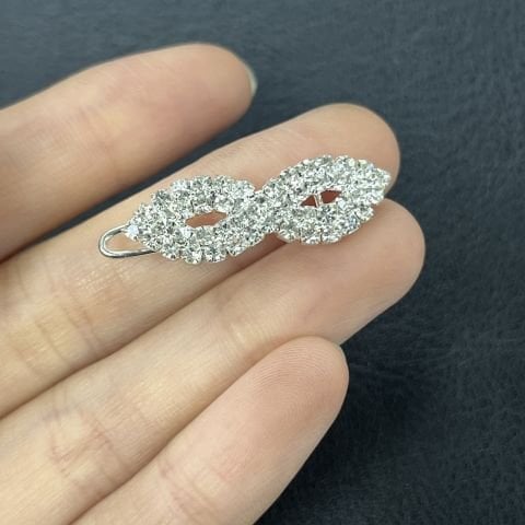 Misty Sonsuzluk Saç Tokası - Parlak Kristal Taşlı Perçinli Saç Firketesi