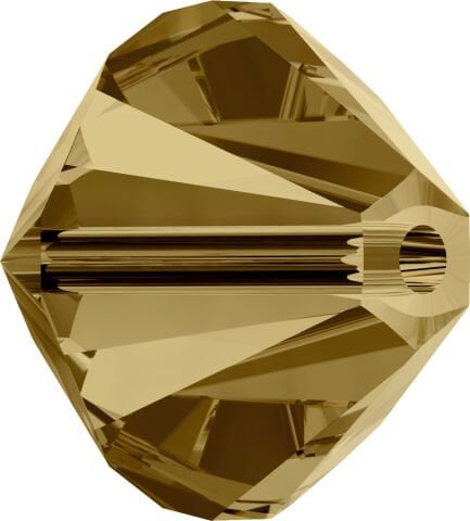 Celestial 4mm Bicone Piramit Boncuk Light Colorado Topaz (246) - Koyu Altın Renkli Boncuk