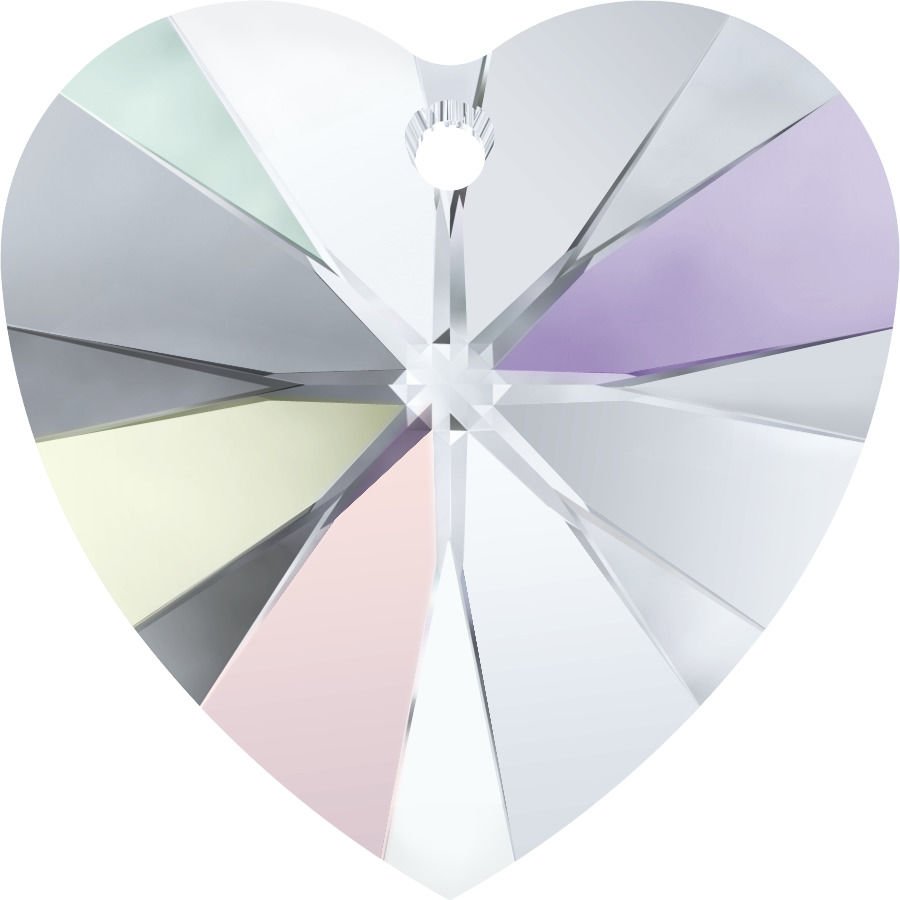 Swarovski 6228 14mm Crystal Aurora Boreale (001AB) - Janjan Heart Pendant